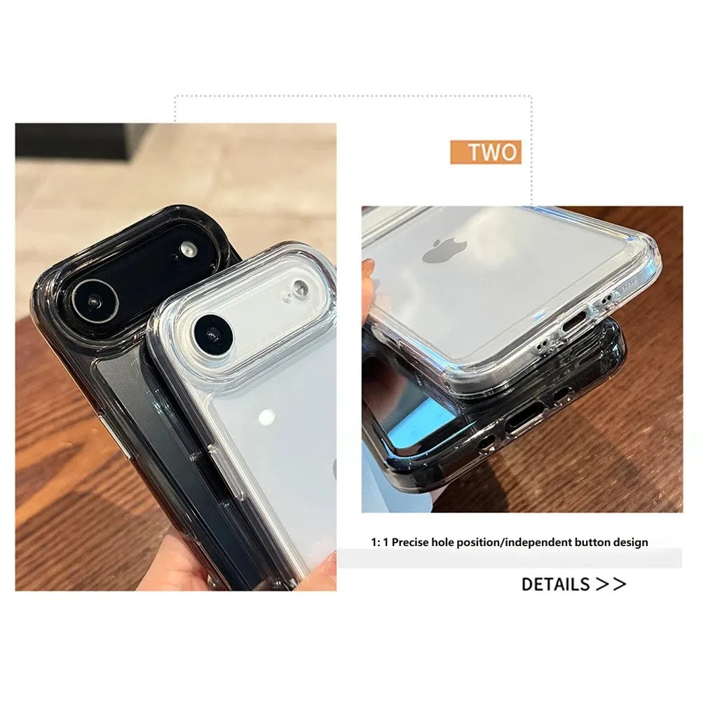 Luxury Transparent Shockproof Case For iPhone 17E 17 Air 16 15 14 13 12 Mini 11 Pro Max 8 7 6 Plus 16E X XS XR SE Acrylic Cover