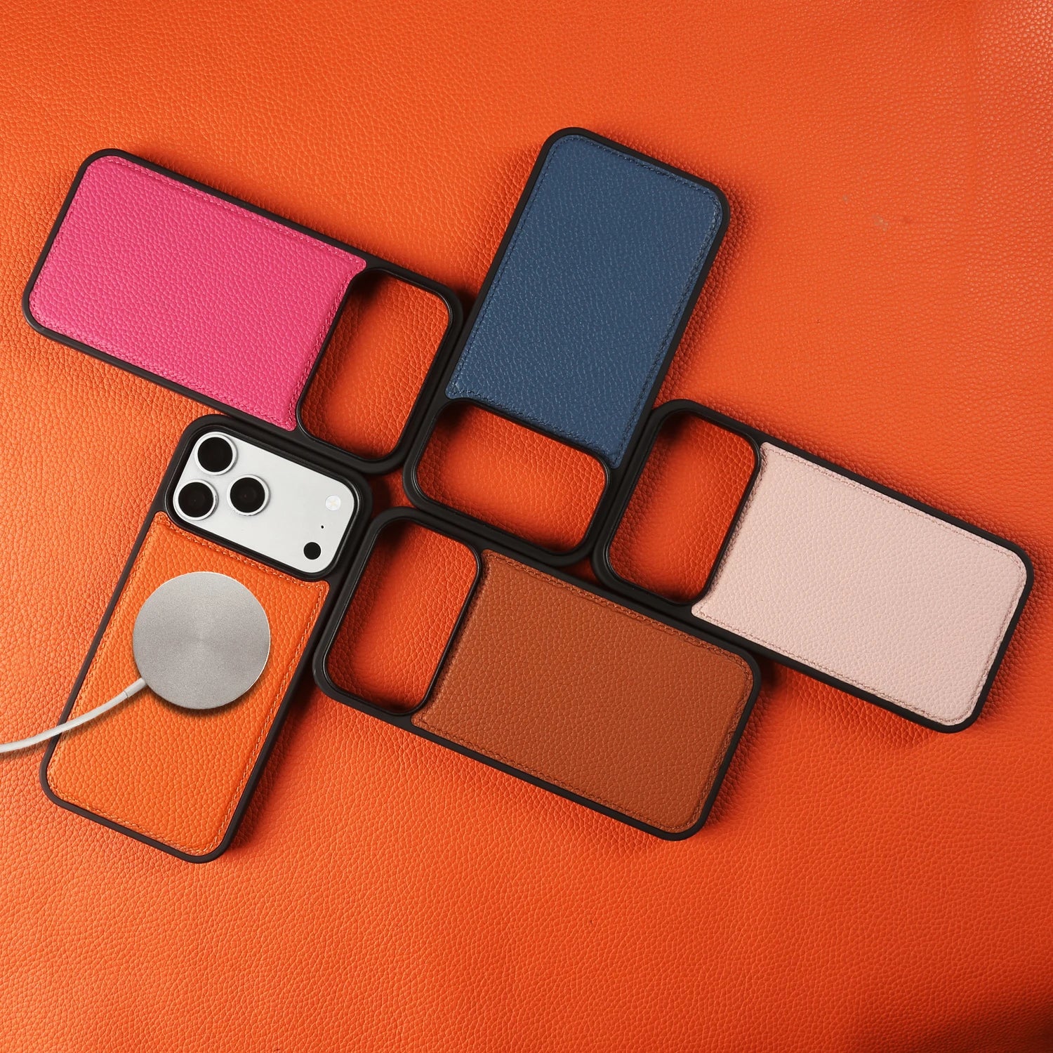 For Magsafe Lychee Genuine Leather Case For iphone 17 Pro Max 16 15 14 Air 17e 16e 11 12 13 Phone Case Magnetic Back Cover Coque