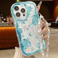 Sea Turtle Underwater World Wave-Shaped Phone Case For iPhone 17 16 15 14 13 12 11 Pro Max 16E 17E Bowknot Lanyard Clear Cover