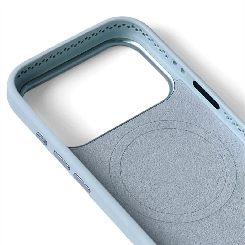 Liquid Silicone Solid Color for MagSafe Case For iPhone 17 17pro max 16 15 14 13 12 Alloy Lens Protective Flocking lining Cover