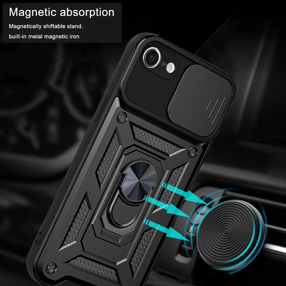 For iPhone SE 2020 Case SE 2022 SE 2 3 SE2 SE3 Shockproof Armor Lens Protector Phone Cover For iPhone 7 8 iPhone7 Case With Ring