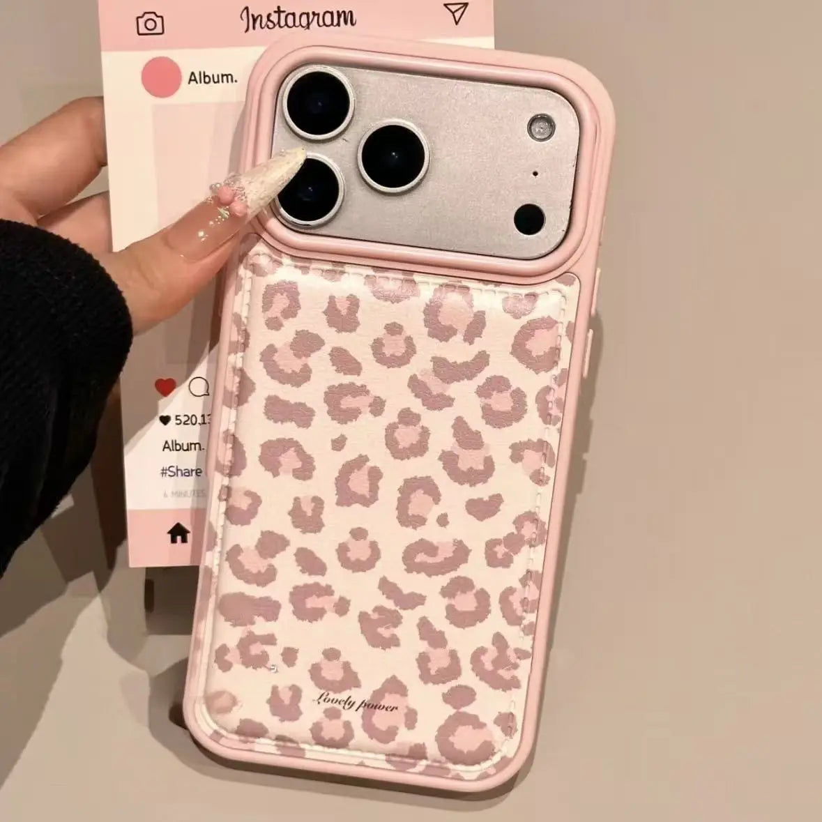 Simple Korean Pink Retro Leopard Pattern Phone Case For iPhone 17 AIR 16 15 14 13 12 11 PRO MAX PLUS Anti Drop Dustproof Cover