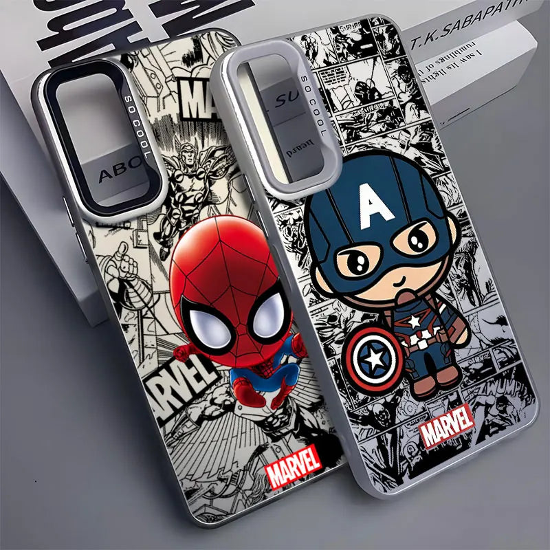 Phone Case For Oppo A16s A54s A57 A58 A60 A74 A78 A95 Find X3 Lite Reno 5 6 Lite 8T 10 11 12 13  Cute Captain America SpiderMan