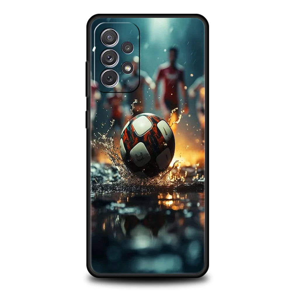 Football Sport Soccer Phone Case for Samsung Galaxy A15 A14 A25 A54 A34 A51 A71 A72 A73 A32 A52 A52S A11 A21S A31 5G Soft Shell
