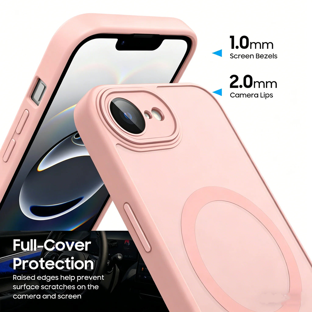 Magnetic Magsafe Wireless Charge Case For iPhone 16e Hybrid Shockproof Cover For iphone 16e Translucent Hard Back Silicone Shell