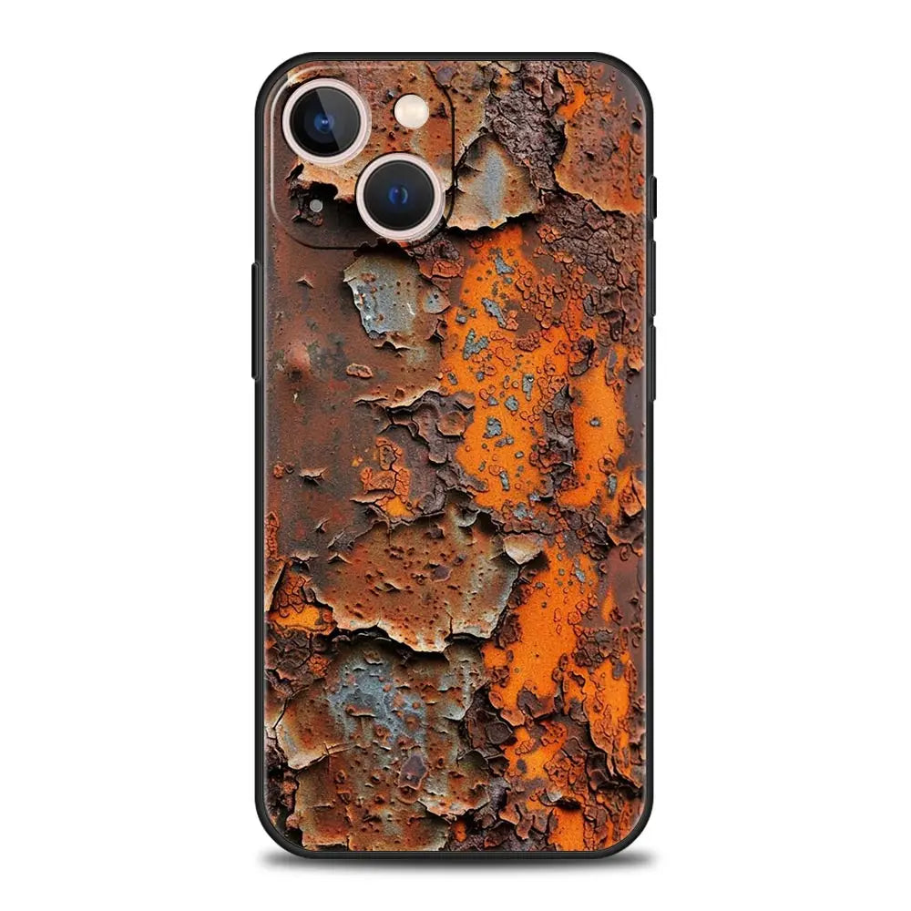 Vintage Industrial Style Rusty Phone Case Cover for iPhone 17 16 15 14 13 12 11 Pro Max 17 Air Plus Shockproof Soft TPU Shell