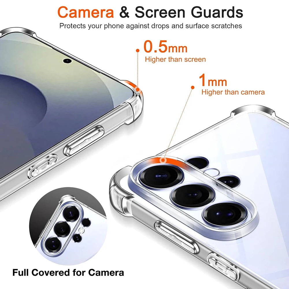 Shockproof Silicone Case For Samsung Galaxy S26 Ultra S26+ Plus Clear Airbag Clear Soft S26ultra Shell For SamsungS26 Cover 206