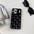 3D Rhombus Diamond Grid Pattern Phone Case For iPhone 17 Air 16 E 15 14 13 12 Mini 11 Pro Max Plus Glossy Shockproof Soft Cover