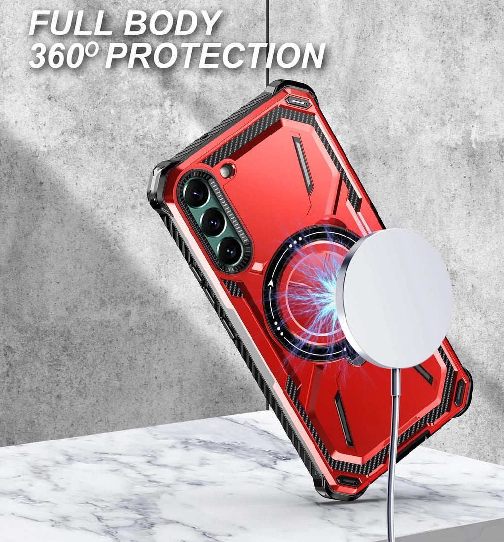 Stand Case for Samsung Galaxy S25 S24 S23 S22 S21 Ultra [Compatible with Magnetic][Invisible Magnet Kickstand] Anti-Drop Cover