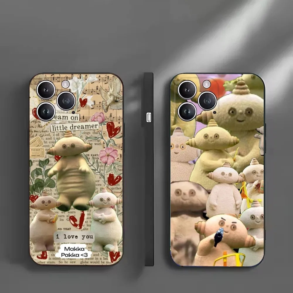 In The Night Garden Maka Paka Phone Case For iPhone16,15,14,13,12 Mini 11 Pro XR,X,XS,MAX 7,8 Plus Silicone Cover Soft Black
