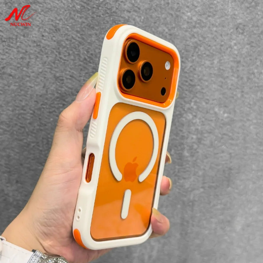 Luxury PC TPU Magnetic 3in1 for Magsafe Phone Case for iPhone 17 16 15 14 Plus 13 12 11 Pro Max 17Pro Transparent Armor Cover
