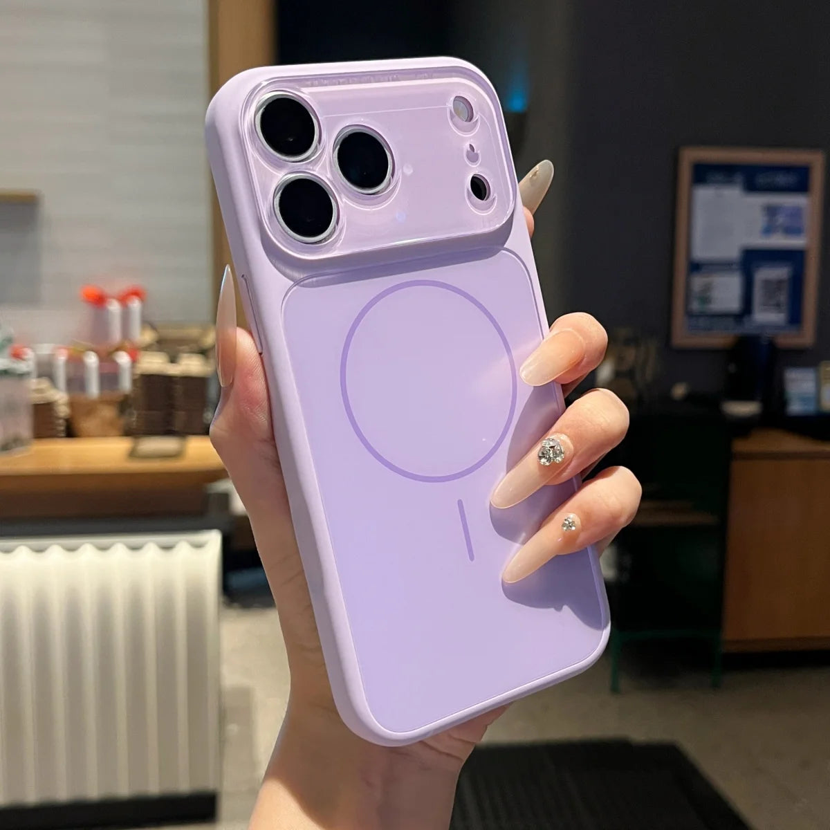 Fashion Liquid Silicone For Magsafe Magnetic Phone Case For iPhone 17 16 15 14 13 Pro Max Large Window Lens Glass Protect Cover
