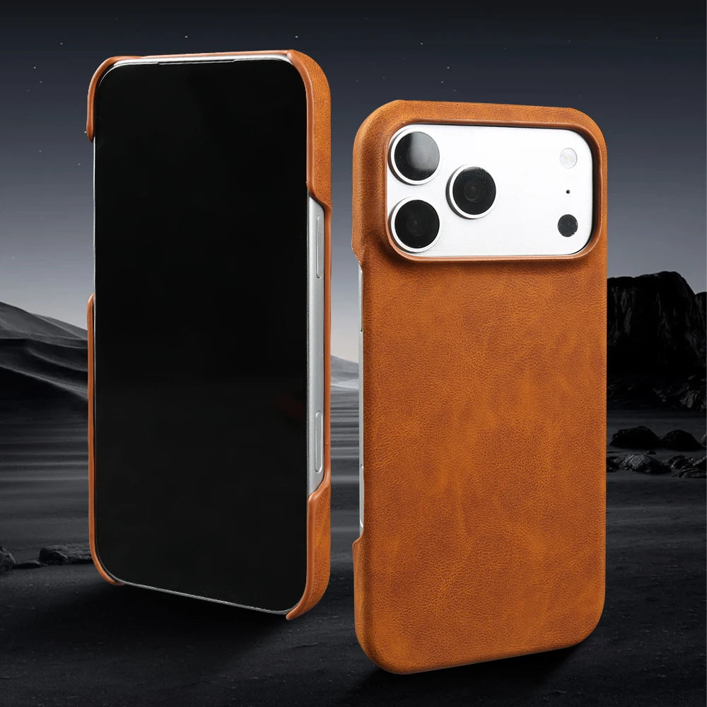 Light Luxury Fashion Business Leather Case for IPhone 17 Pro Max Air 16 15 14 13 12 Plus Shockproof Protection Cover Fundas Capa