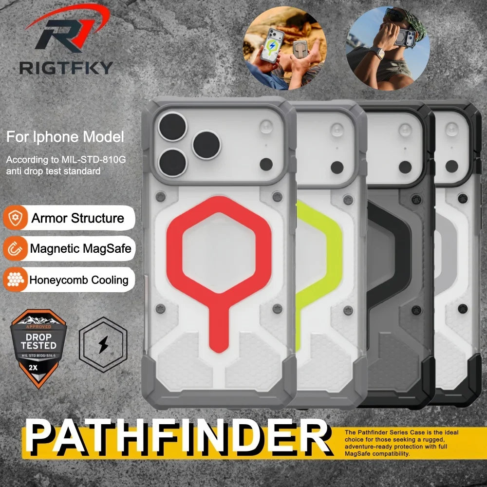 Original Shockproof MagSafe Case for Iphone 17 Air 16 15 14 13 12 Pro Max Ua-g Military Armor Magnetic Rugged Protective Cover