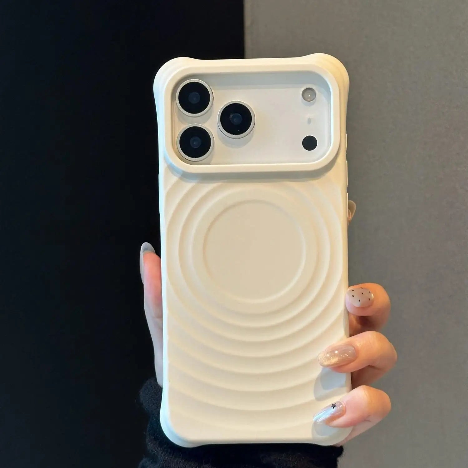 Luxury Wave Ripple Silicone For Magsafe Phone Case For iPhone 17 Air 16 15 14 13 Pro Max 17ProMax Magnetic Wireless Charge Cover
