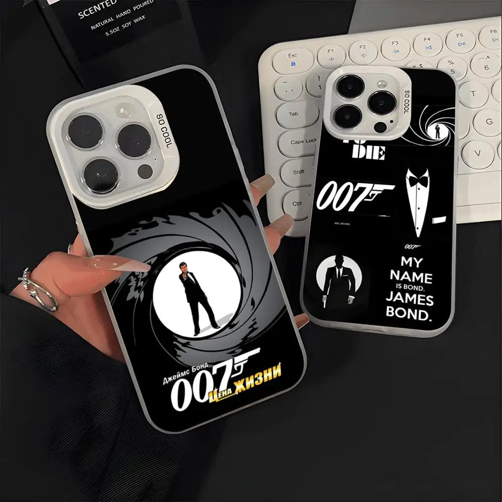 J-james B-bond Phone Case For Iphone 17 16 15 14 13 12 Pro Max Air Plus Colored Silver Hard Shell Cover