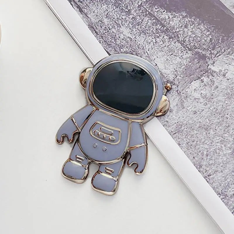 Astronaut Holder Luxury Plating Case For Iphone 14 Plus 12 11 13 Pro Max Mini X Xs Xr 14plus Iphone14 14pro Silicone Stand Cover