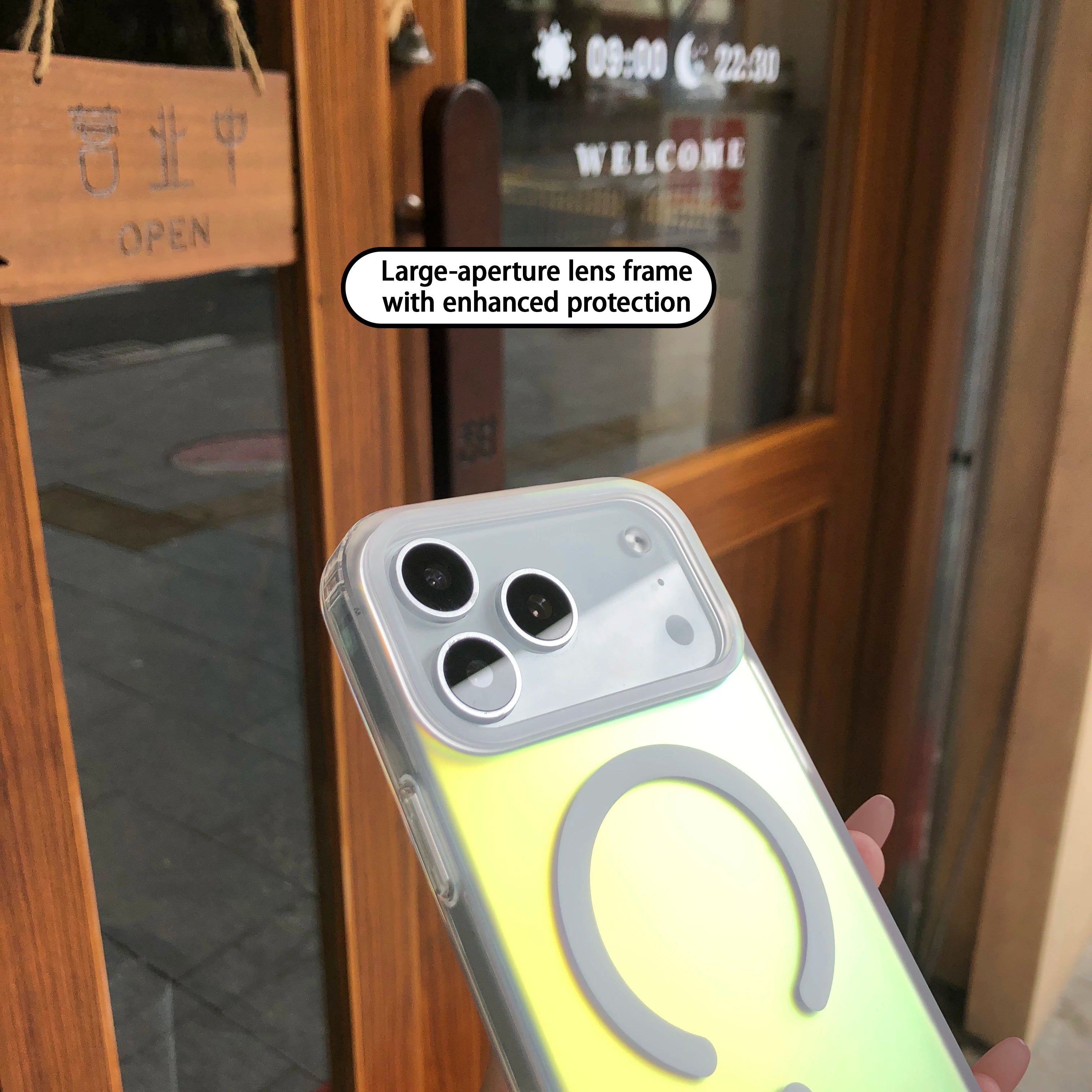 Latest laser color-changing frosted mobile phone case for Iphone 17 ProMax magnetic cover Air gradient  sunshine protective case
