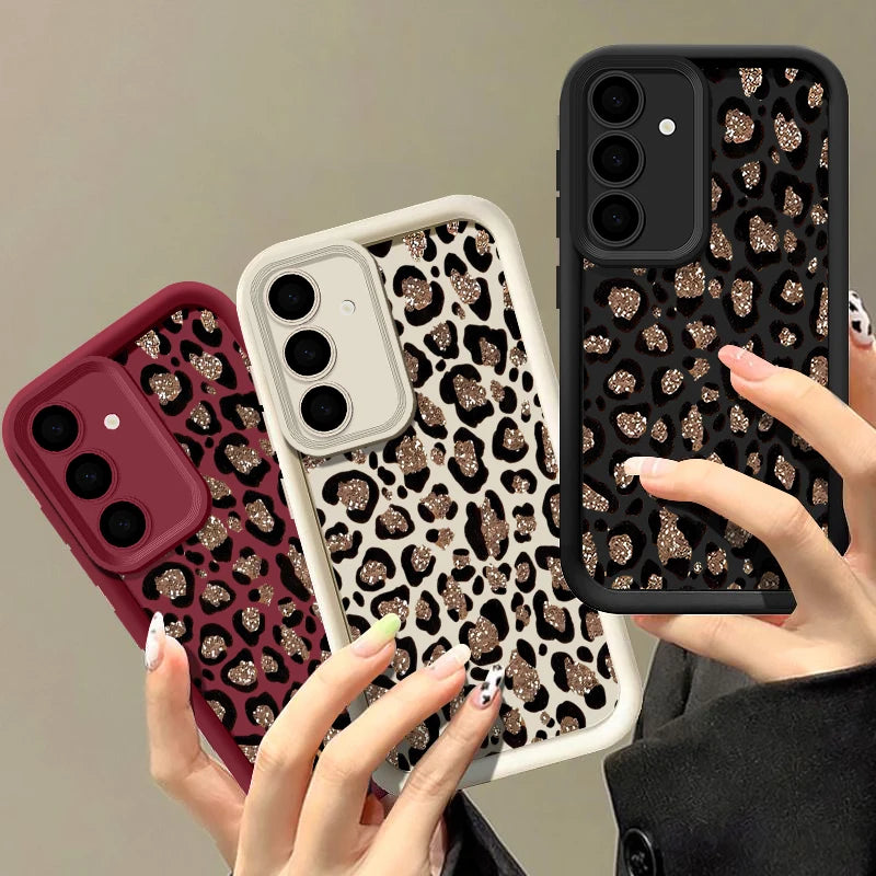 Brown Leopard Print Phone Case For Samsung Galaxy A17 A57 A56 A16 A55 A15 A36 A26 5G S26 S25 S23 S24 Ultra S24 S25 FE TPU Cover