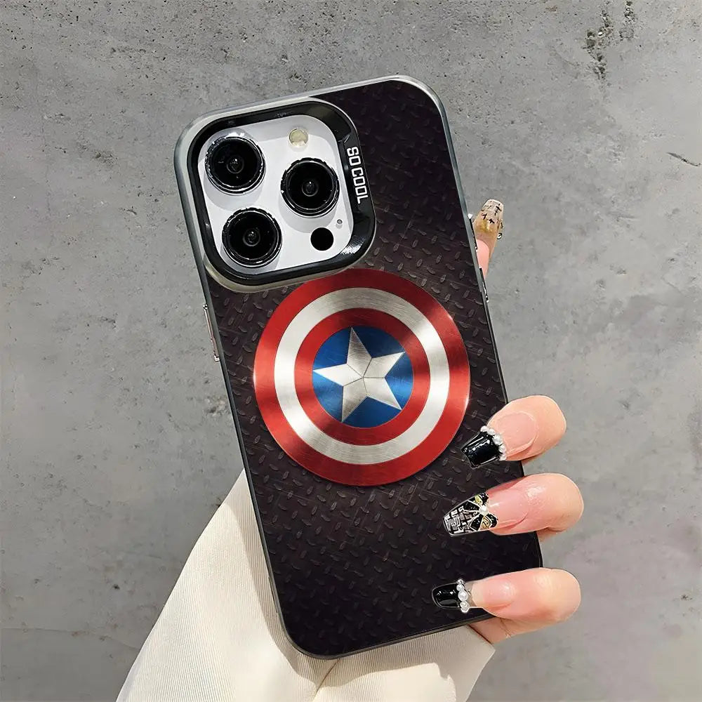 captain america shield Phone Case Clear TPU Anti-Yellow Shockproof Case For iPhone 11 12 13 14 15 16 17 Pro Max