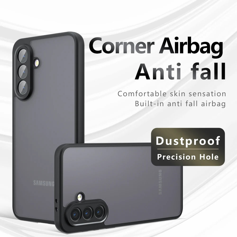 Airbag Super Protection Soft TPU+PC Clear Matte Back Cover For Samsung Galaxy A56 A36 A16 A26 5G Phone Case
