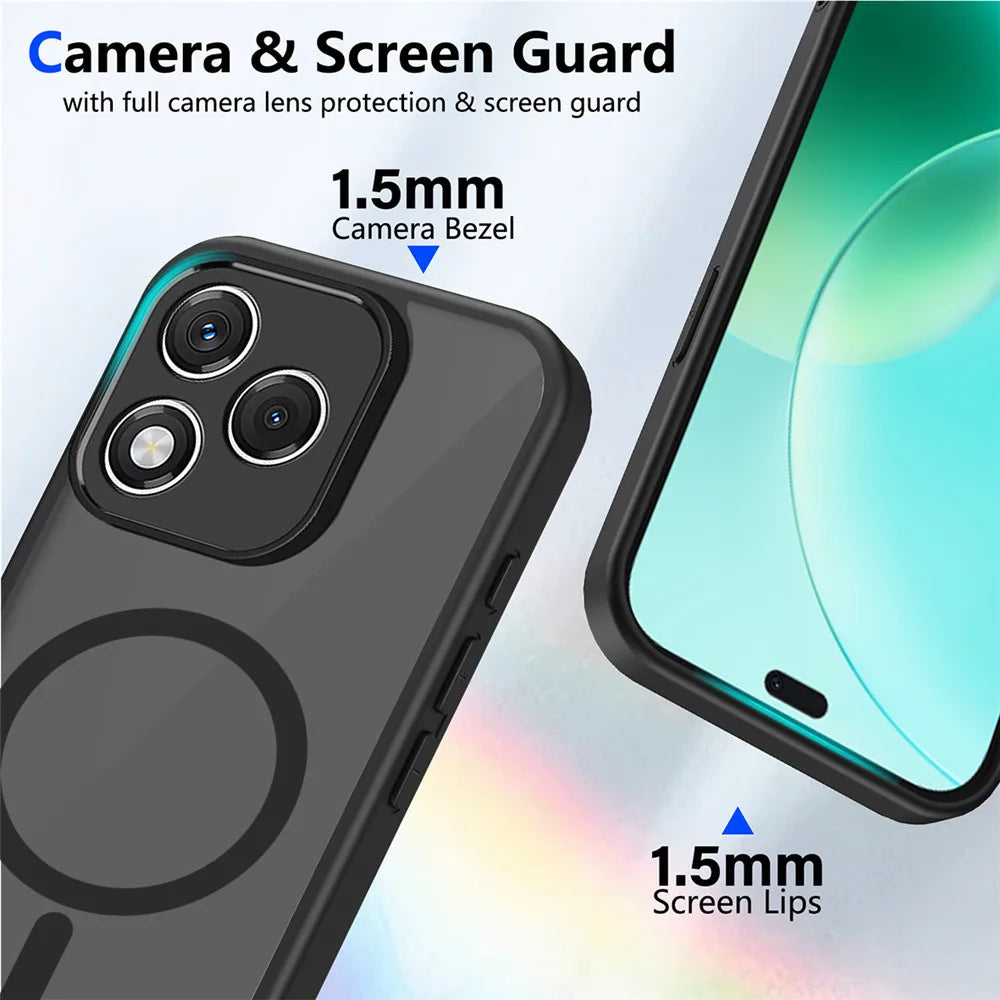 Magnetic Phone Case For Honor 600 Lite 400 Pro Smart X8D X8C X6C X7C X7D X9C X9D Magic 7 8 Lite Matte Acrylic Shockproof Cover