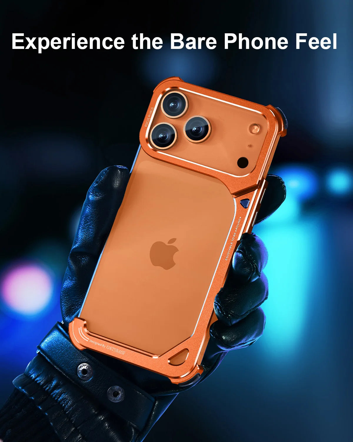 Oatsbasf 9-Shaped Metal Frameless Phone Case for iPhone 17 Pro Max/Pro/Air with Stand Magsafe Minimalist Bumper Shockproof Cover