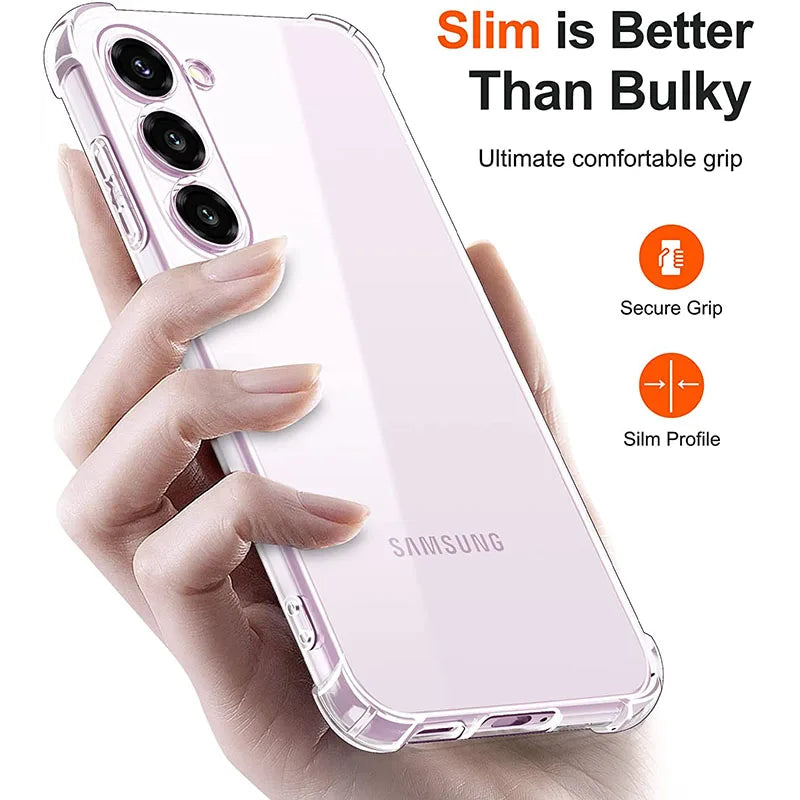 Transparent TPU Case For Samsung Galaxy S25 S24 S23 S22 S21 S20 Ultra Note 20 20 Plus S20FE S21FE S23FE S10 S9  Airbag Lens Case