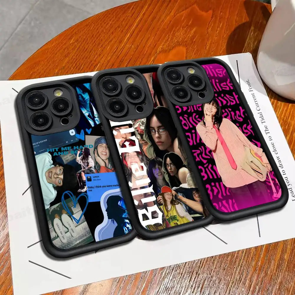 Hot Singer B-Billie EilishS Phone Case For IPhone 17 16 15 14 Plus 13 12 11 Pro Max Silicone Cover