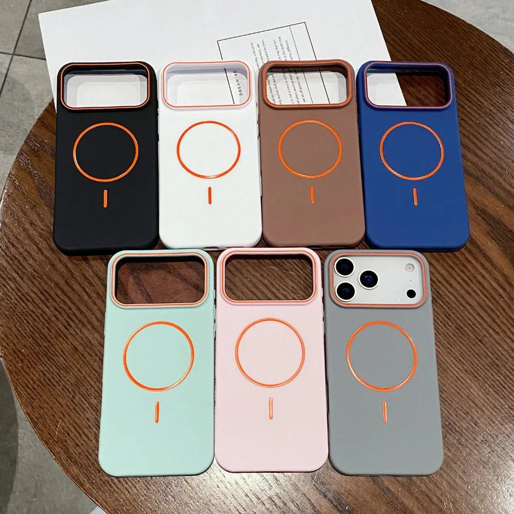 Ultra Thin Matte Simple Magnetic Phone Case for IPhone 17 Pro Max 16 15 14 13 12 for Mag-safe Wireless Charging Protect Cover