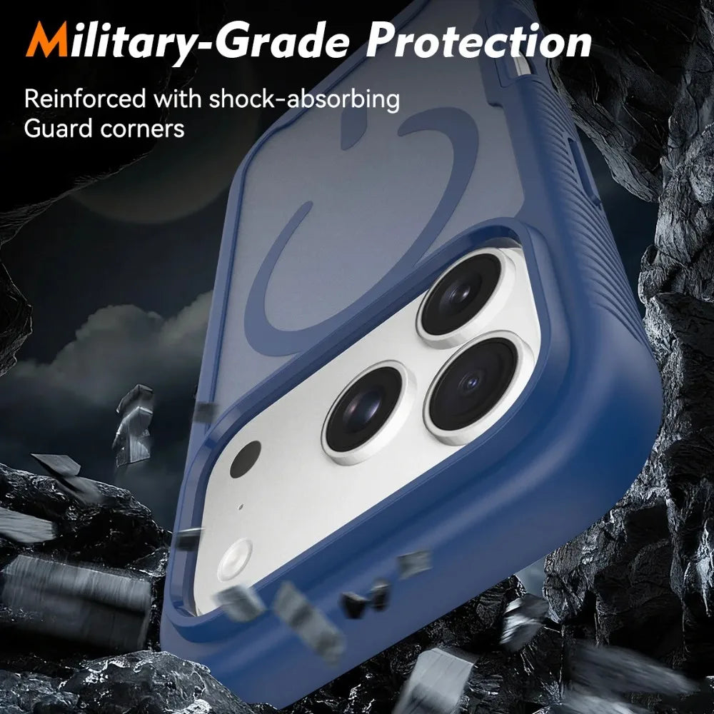 Military Grade Translucent Magnetic Case For iPhone Air 17 17Pro 17Pro Max 17E 16E For MagSafe Shockproof Matte Protection Cover