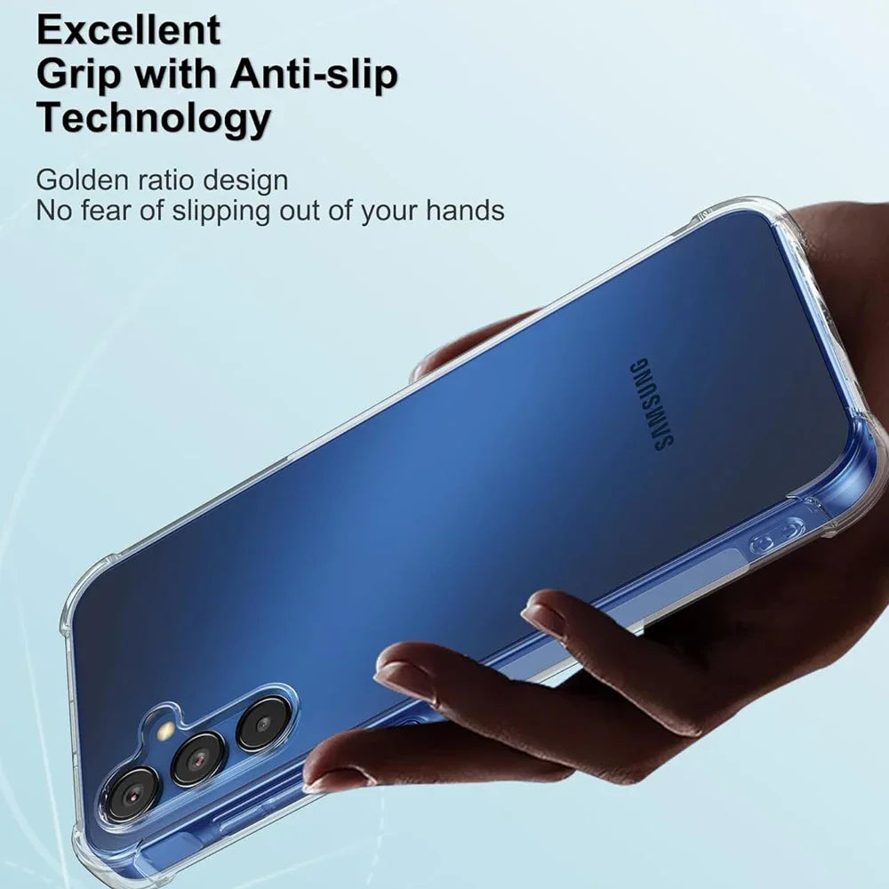 S24 Ultra Shockproof Clear Case For Samsung A05 A15 A25 A35 A55 Soft TPU Shell S24 S23 S22 Plus S21 Ultra S20 FE Silicone Cover