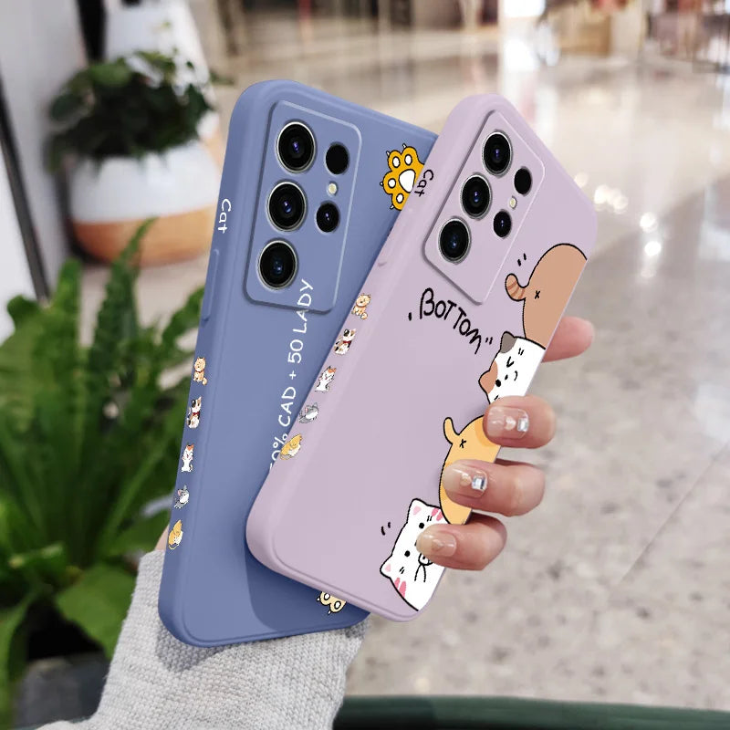 Cat Litter Phone Case For Samsung Galaxy S26 Plus Ultra Silicone Cover