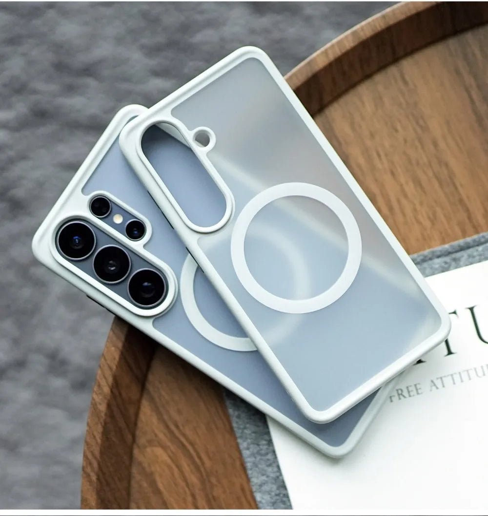 S26 Ultra Luxury Matte Translucent For Magsafe Phone Case For Samsung Galaxy S26 Plus S25 Ultra S25 Shockproof Frosted PC Cover