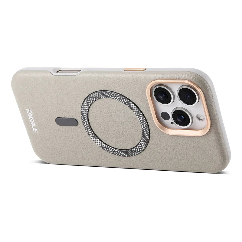 Luxury PU Leather Magnetic For Magsafe Phone Case For iPhone 13 14 15 16 17 Pro Max 16 Plus wireless charging shockproof Cover