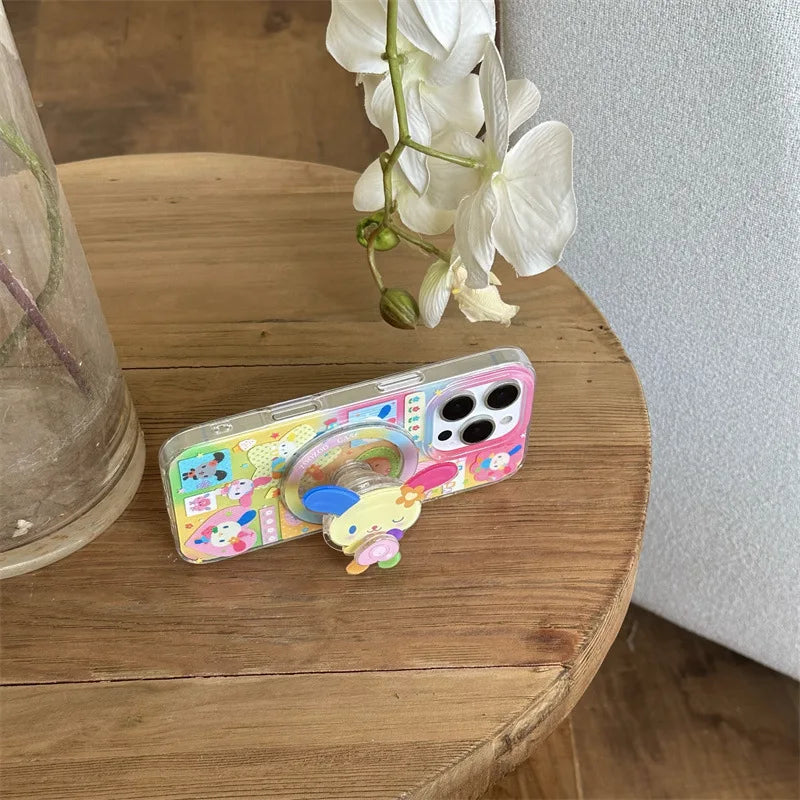 Rainbow Rabbit dopamine bunny art Phone case For magsafe iPhone 17 16 15 14 13 Pro Max Case Cute Luxury Cartoon shockproof Cover