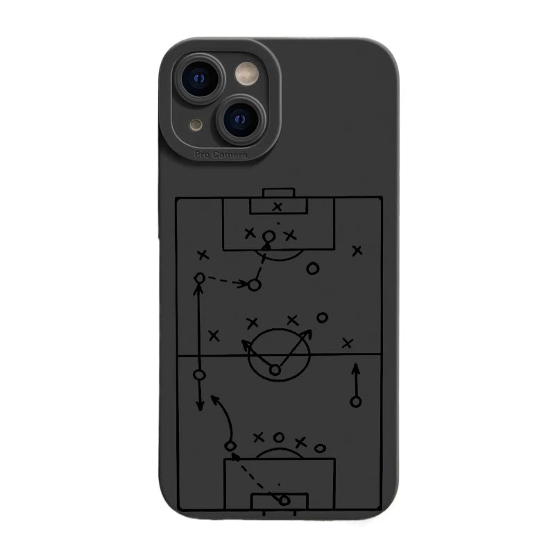 Case For iPhone 17 16 15 14 13 12 11 Pro Max 16E XS X XR 7 8 Plus Cases Football Basketball Tactical Board Pattern Phone Cover