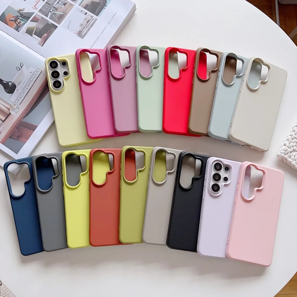 Fashion Slim Soft Liquid Silicone Phone Case For Samsung Galaxy S26 S25 Ultra S24 FE A57 A37 A17 Shockproof Protection Cover