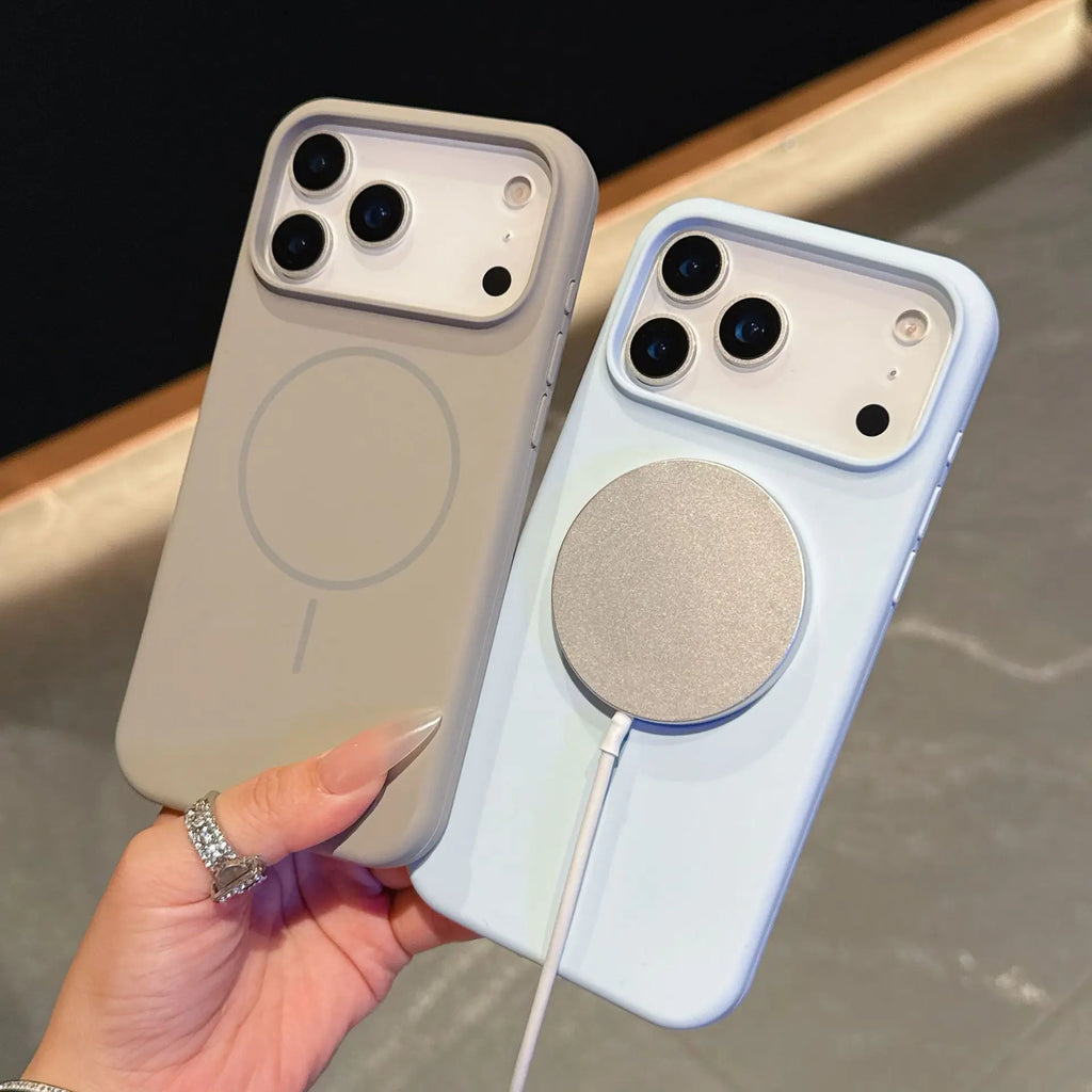 Matte Soft Liquid Silicone Phone Case For iPhone 17 Pro Max Air 14 13 12 11 15 16  For Magsafe Wireless Charging Cover
