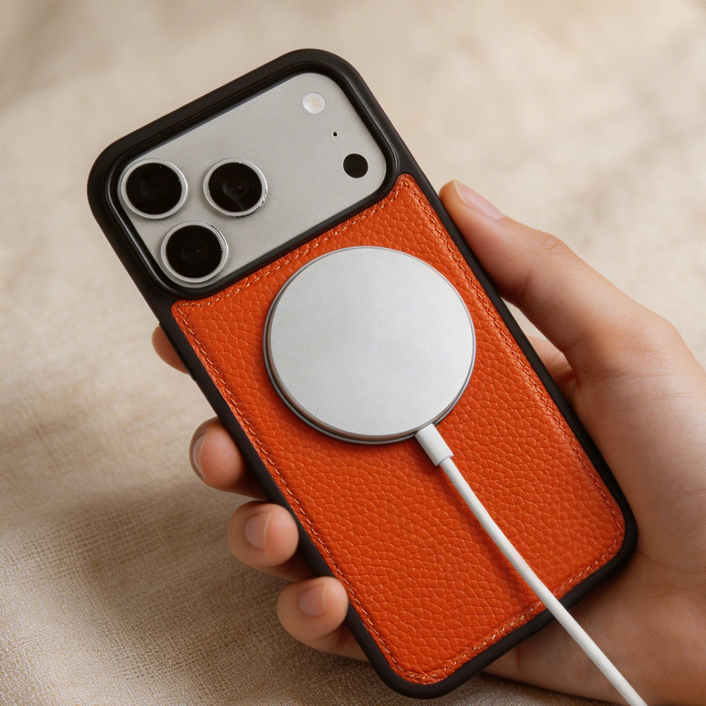 For Magsafe Lychee Genuine Leather Case For iphone 17 Pro Max 16 15 14 Air 17e 16e 11 12 13 Phone Case Magnetic Back Cover Coque