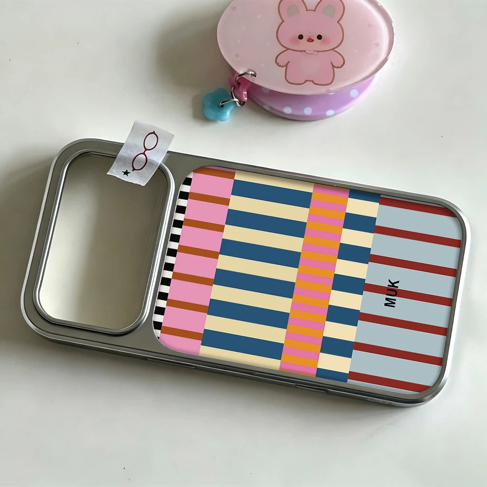 Clmj Block Stripe Print Phone Case for iPhone 17 16 15 14 13 12 11 Air Pro Max Plus Luxury Clear Soft Back Cover