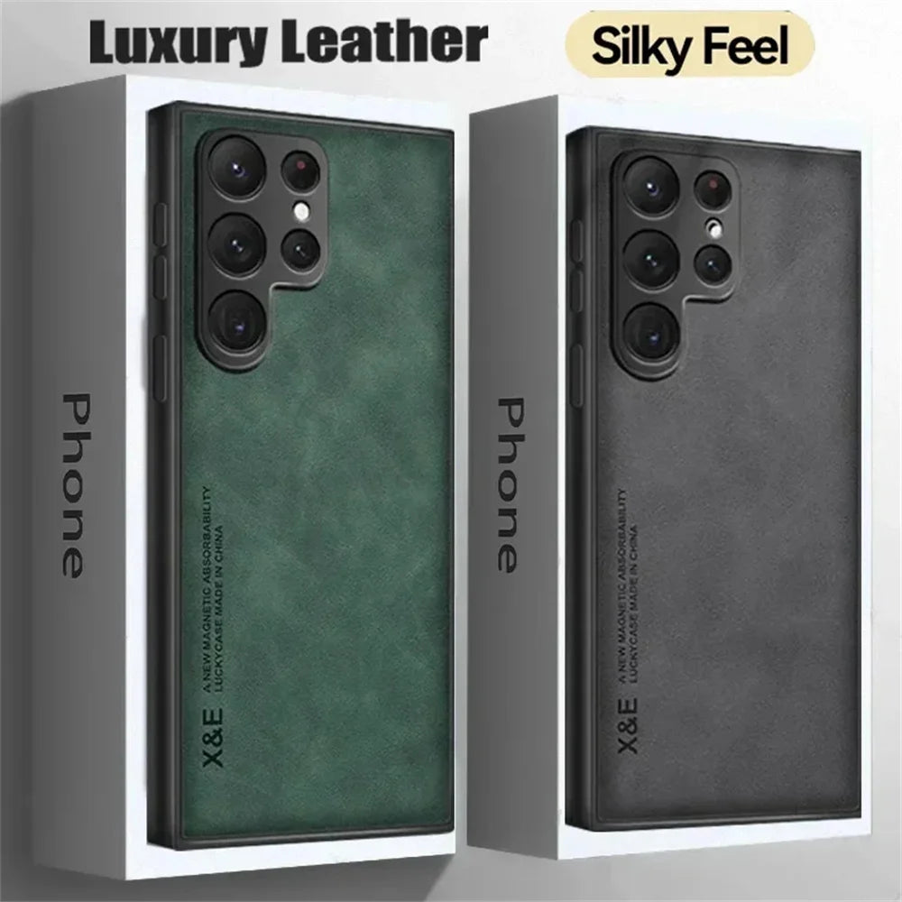 Magnetic Case For Samsung Galaxy S26 S25 Ultra S24 S23 S22 S21 S20 FE 5G Lite Note 20 10 Ultra Plus Leather Silicon Cover Funda