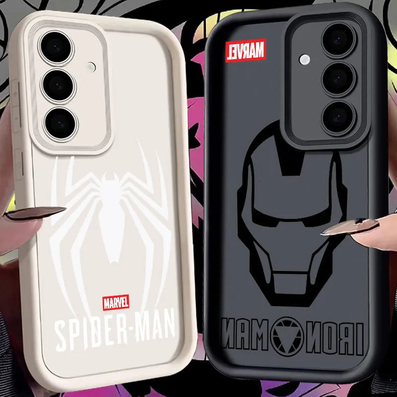 Spiderman Ironman Logo Marvel Silicone Case For Samsung Galaxy S26 S25 Ultra S24 S23 Plus S22 S21 S20 FE Shockproof Phone Cover