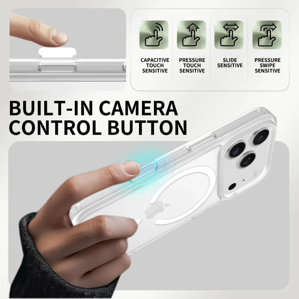 Luxury Frosted Skin Feel Magnetic Charging Case Translucent PC+TPU For iPhone 17 Pro Max 17Pro Air Anti-Shock Protection Cover