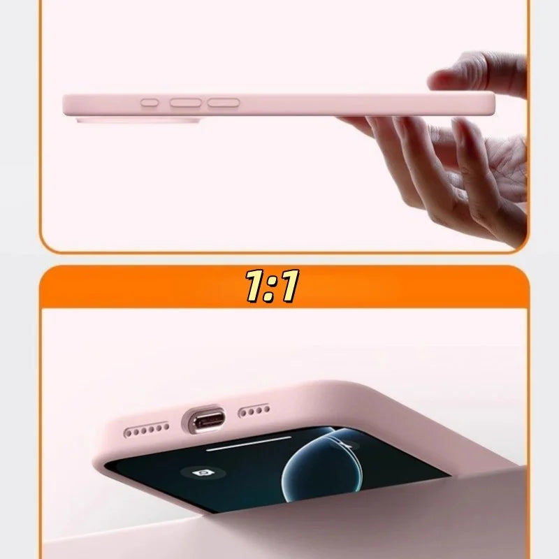 For iPhone Air 17 Pro Max Luxury Liquid Silicone Magsafe Magnetic Stand Phone Cover On 16 15 14 13 Bumper Protector Holder Case