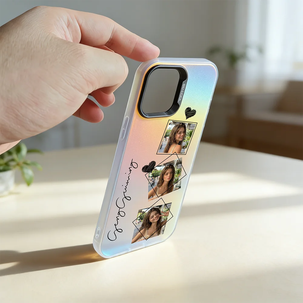 DIY Customized Photo Case Gradient For iPhone 17 16 15 14 13 12 11 Pro Max 7 8 Plus 17Air SE 2020 22 Shockproof Case Back Cover
