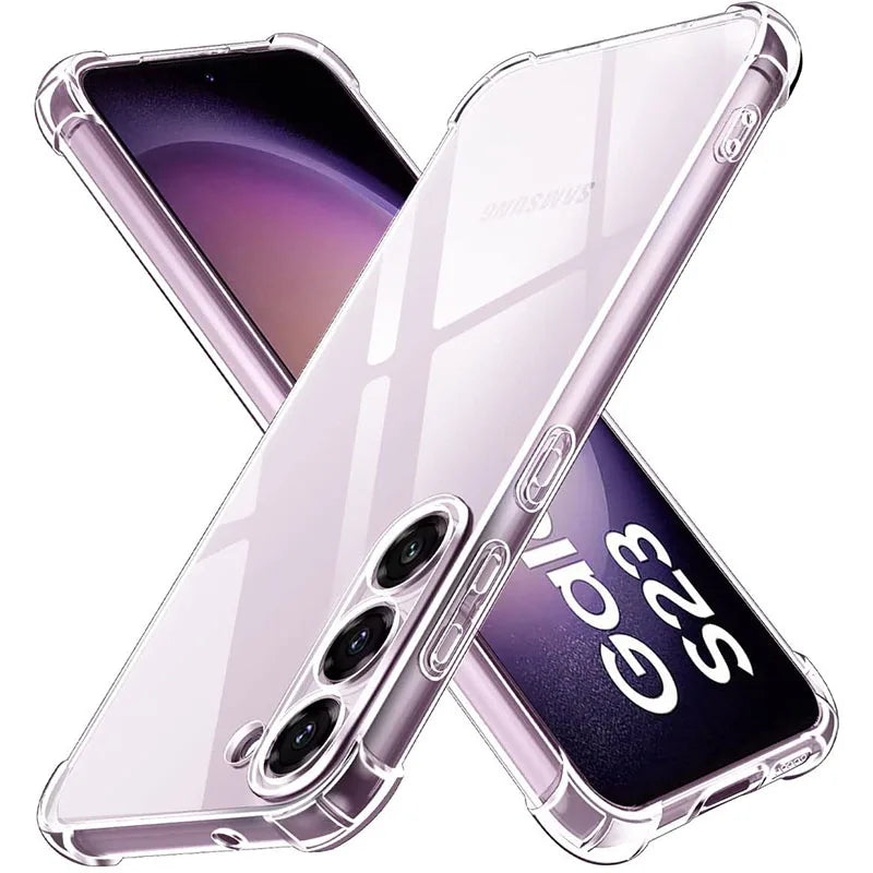 Transparent TPU Case For Samsung Galaxy S25 S24 S23 S22 S21 S20 Ultra Note 20 20 Plus S20FE S21FE S23FE S10 S9  Airbag Lens Case