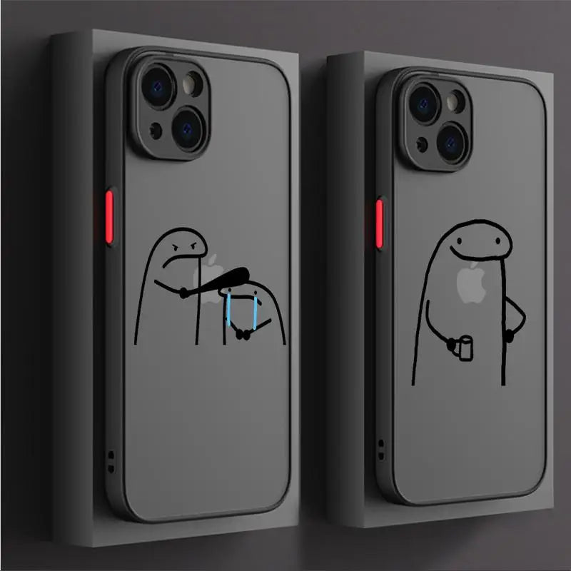 Funny Cartoon Man Phone Case For iPhone 17 16 15 14 13 12 11 Pro Max Mini 7 8 Plus Air Shockproof Hard Transparent Cover Fundas