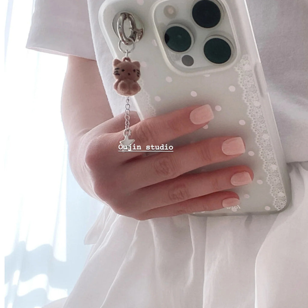 Ins Korean Polka Dots Lace Edge Phone Case For iPhone 17AIR 16 15 14 13 12 11 Pro MAX X XR XS 16e MINI 7 8 Plus Y2K Simple Cover