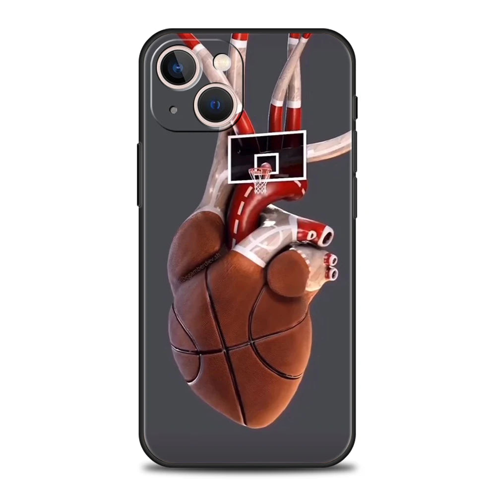 Football Sport Phone Case Cover for iPhone 15 14 13 12 Pro Max XR XS X 11 7 8 Plus SE 2020 13 Mini Silicone Soft Shell Capas Bag